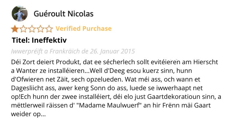 Solar-Wullmaus-Ofwier: Den Ultimate Verglach mam QuickTaupe-Set fir e Gaart ouni Wullmais